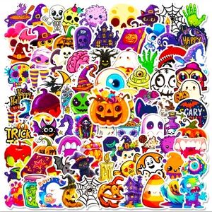Set of 100 Fun Halloween Stickers Bright Colors